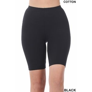 Black Premium Cotton Plus Size Biker Bike Shorts